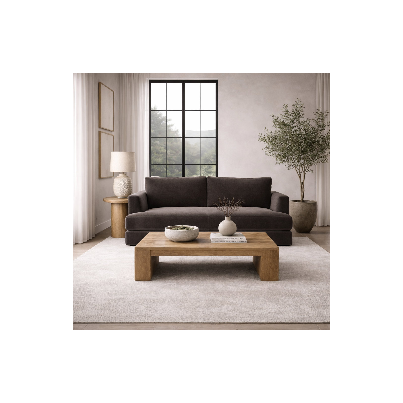 Laguna 96" Upholstered Sofa, Andrew Espresso Performance Chenille