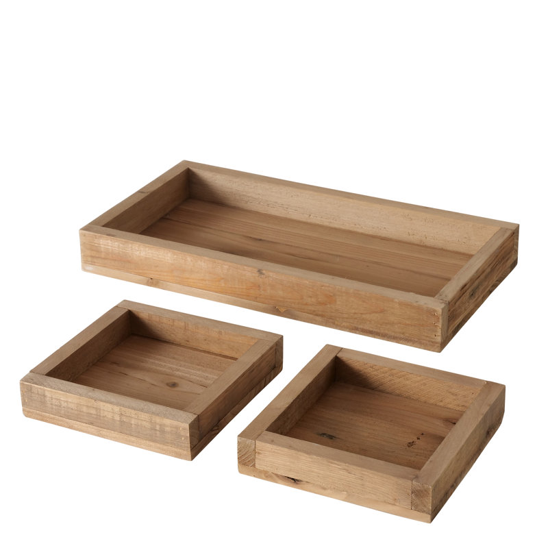 Azjon Wood Tray - Set of 3