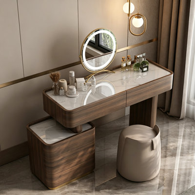 Meuble-lavabo de luxe haut de gamme avec plateau en pierre frittée