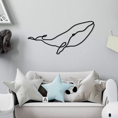 Decorative Metal Wall Accessory, Black, 27.6 x 13.4 inches | 100% Metal, Thickness: 0.06 inches | Easy Wall Hanging with Back Piece | Stylish Home Decor for Living Room, Office, and More, Durable & Elegant Design