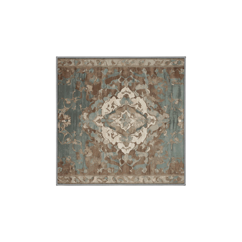 Tapis gris lavable à la machine, Carré 4 pi