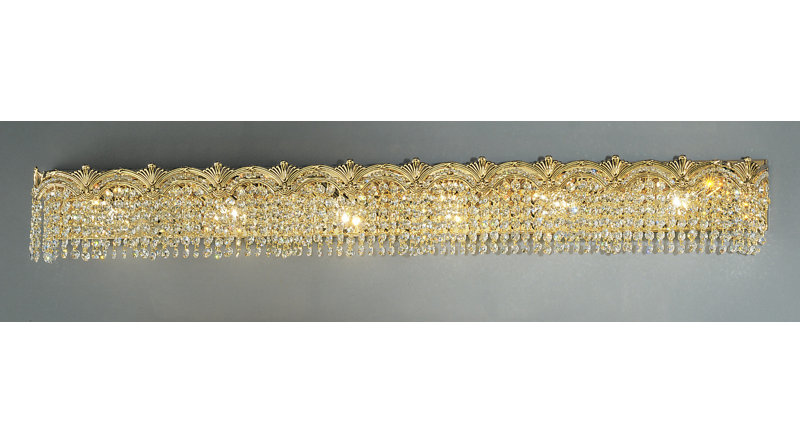 Exum 6 - Light Vanity Light, Crystalique Golden Teak, 24k Gold Plate