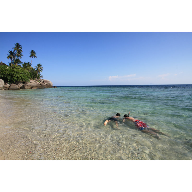 Snorkling in Clear Water 1 Piece Wrapped Canvas Wall Art, 30cm H x 46cm W x 3.8cm D