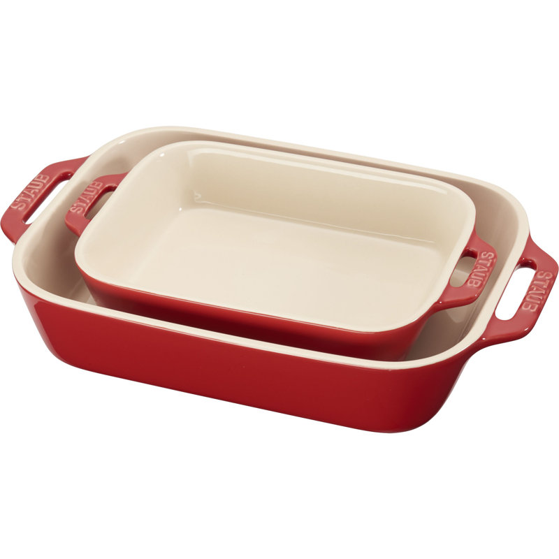 Ceramics 4 Piece Baker Set, Cherry 