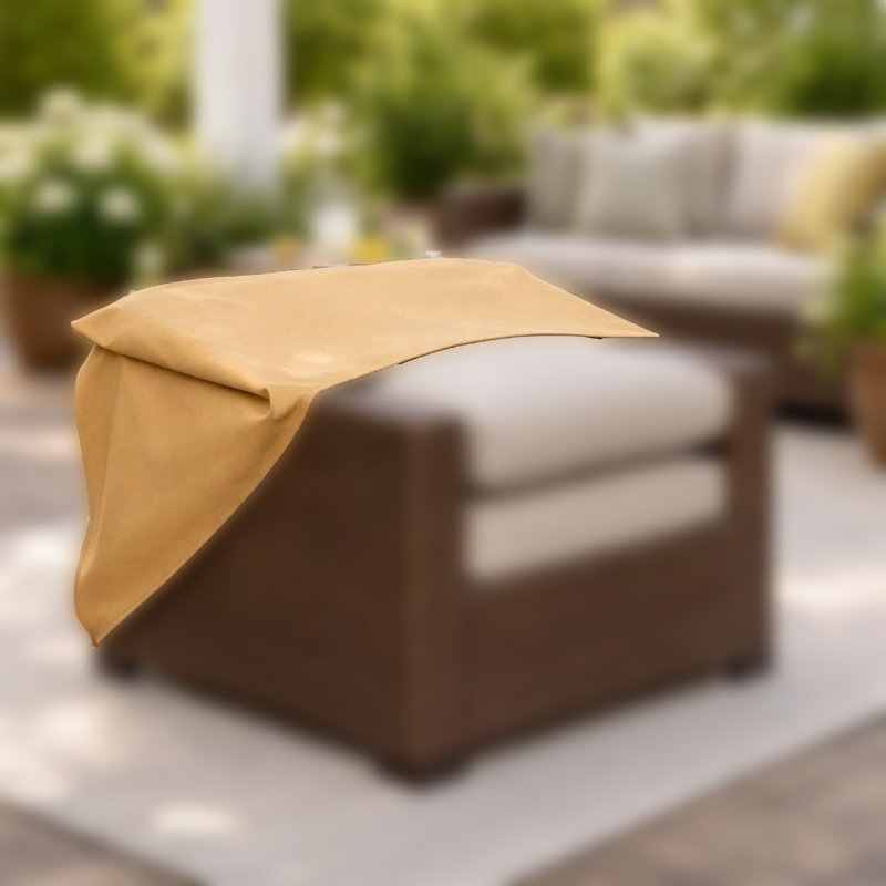 33" W Transitional Dust Cover For Chair - Small, Light Brown