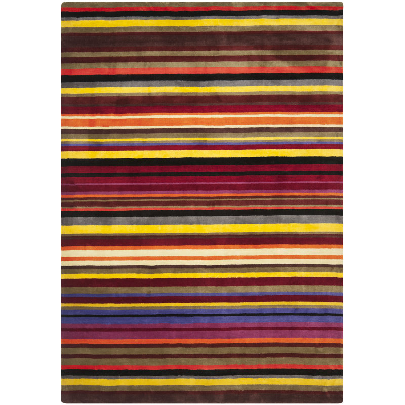 Rodeo Drive Drive Hand Tufted Wool Pile Striped Rug, Runner 2'6" x 4'6"