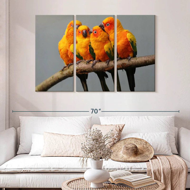 Brampt Wild Sun Parakeets, 32" H x 50" W