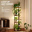 Support à plantes d'angle à 7 niveaux avec lampe horticole, marron