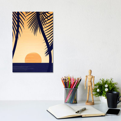 Golden Sunset by Modern Tropical - Wrapped Canvas Print
