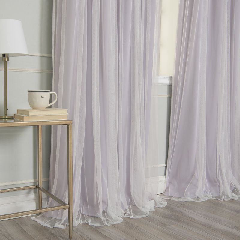 Rideau occultant en polyester Croyden, Lilas