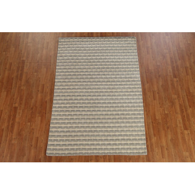Tapis oriental rayé Gabbeh noué à la main 5 x 8