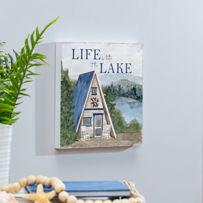 Art mural en bois «Lake at Life» 12 x 12 po Lake Living