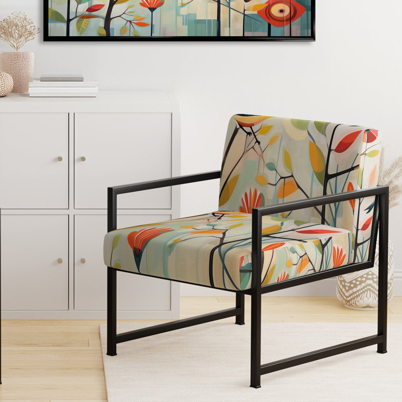 Chaise d'appoint rembourrée Green Mid Century Mod Nature IV, Noir