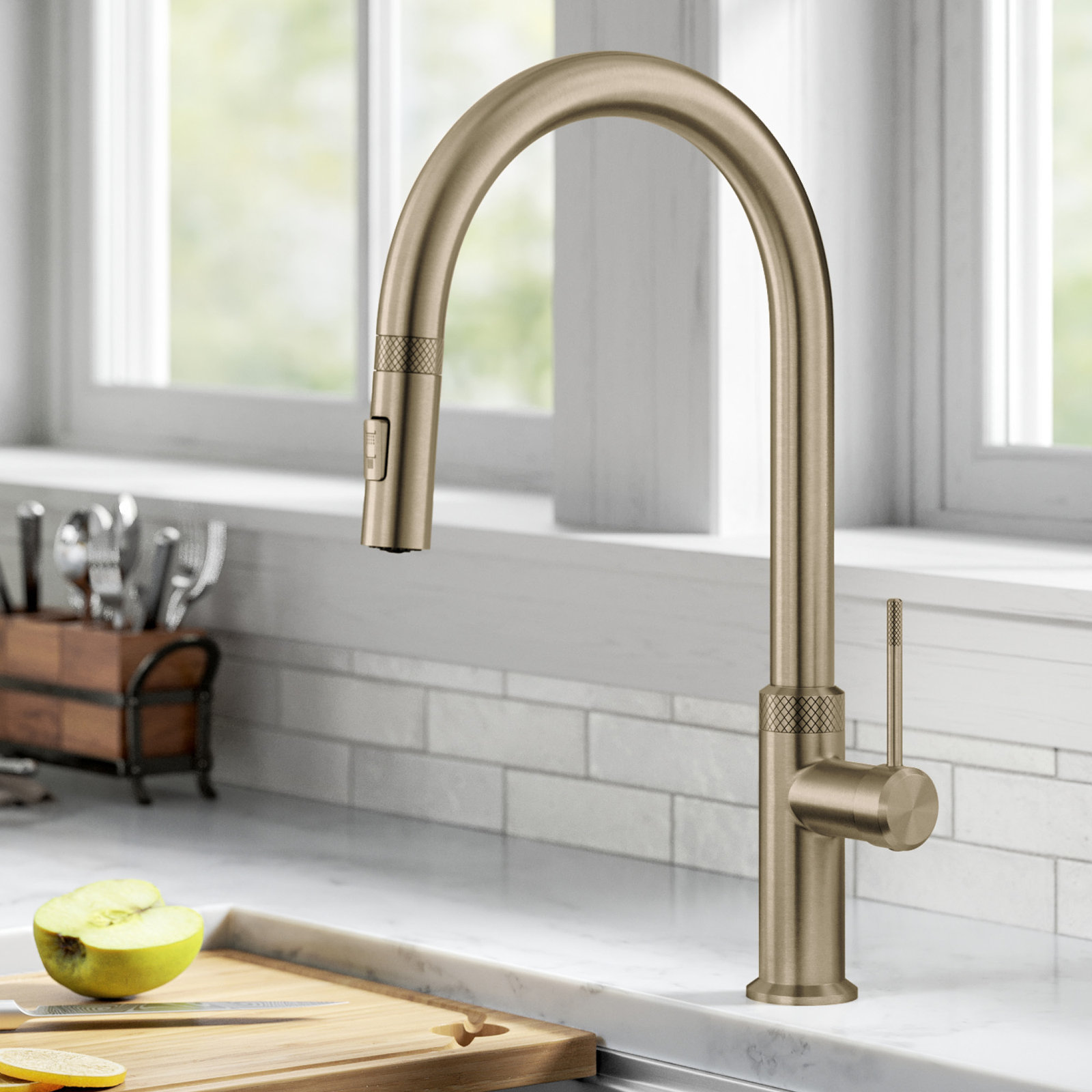 Kraus Oletto Single Handle High-arc Kitchen Faucet, Gold