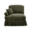 Canapé en chenille LSF avec 1 coussin - Vert-1476135497