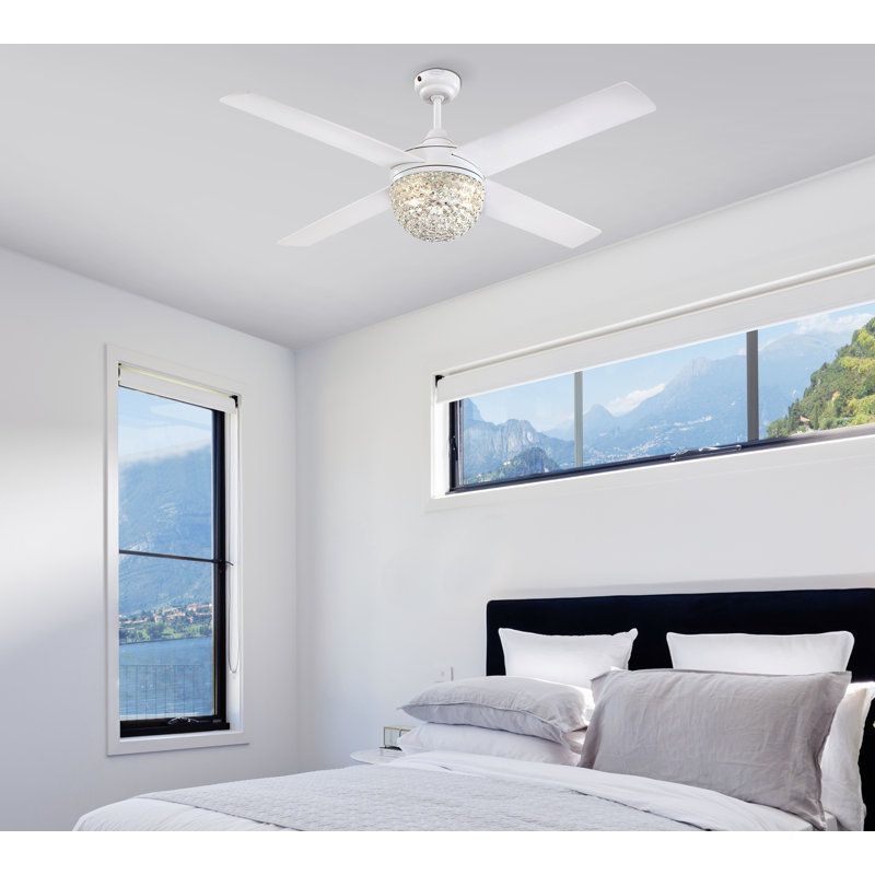 Franconia Ceiling Fan with Light Kit, White