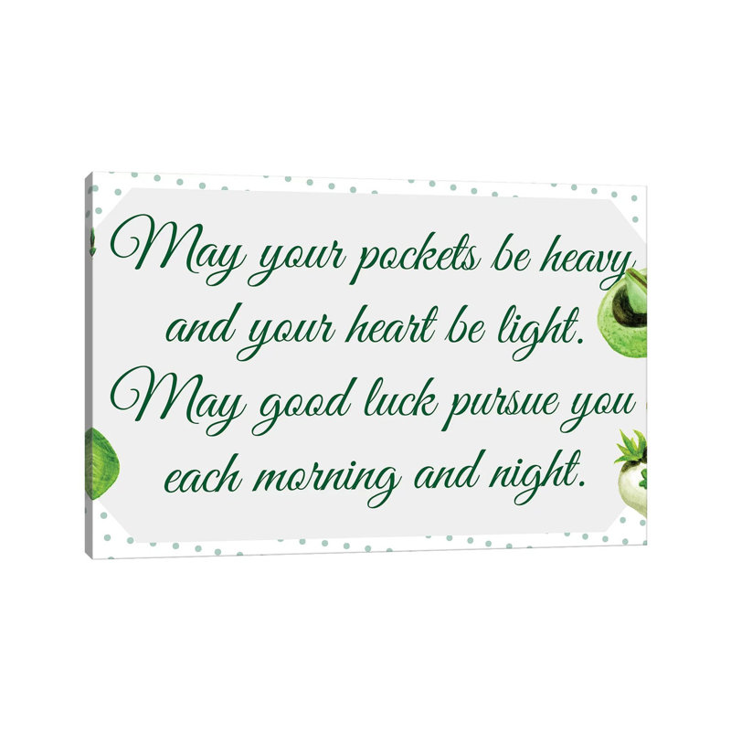 «St. Patrick's Day Collection C» par Melissa Wang - Art textuel sur toile tendue, H 8 po x l 12 po x P 0,75 po