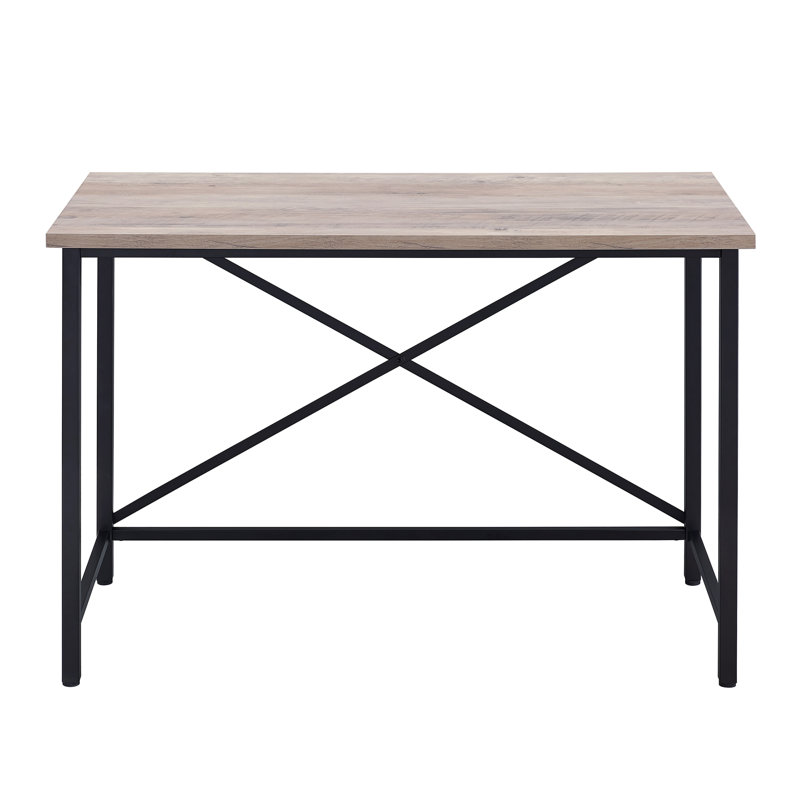 Metal Base Writing Desk, Grey Oak