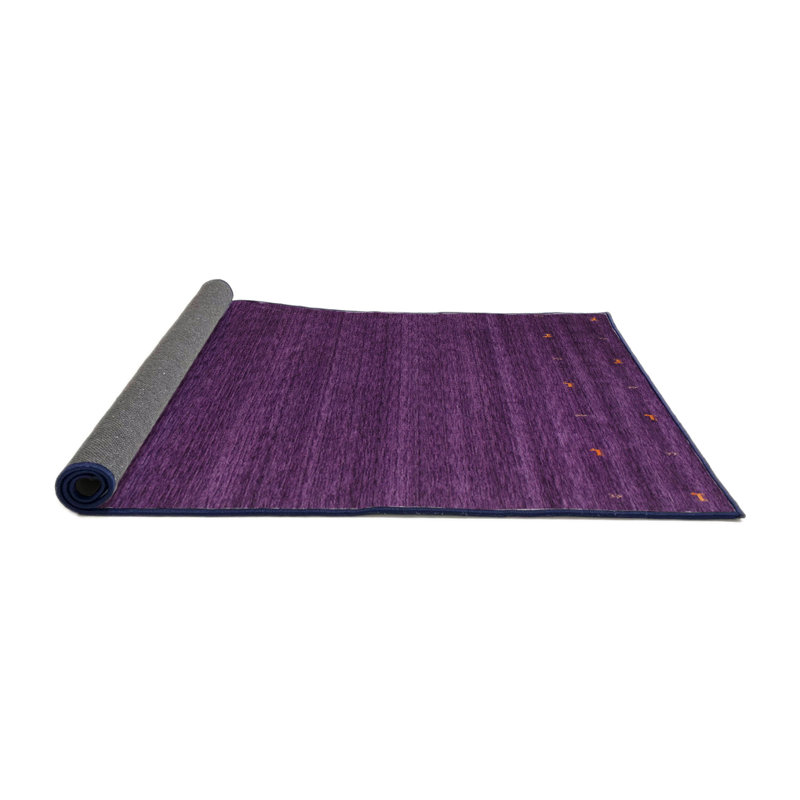 Tapis en violet/rose contemporain, Rond 5 pi