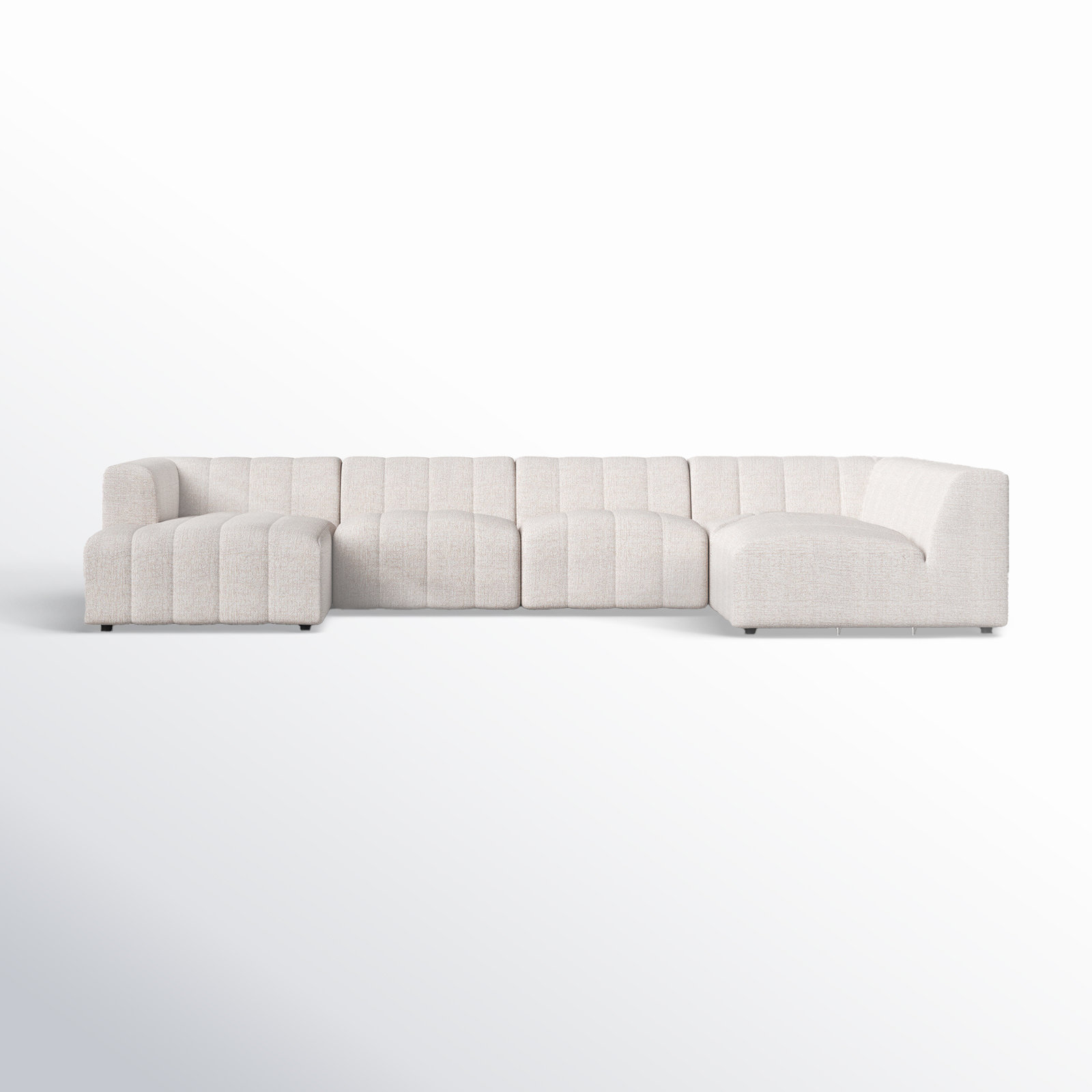 Bowry Modular Sectional, Left Hand Facing, Beige Polyester