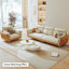 Coussin beige modulaire en similicuir