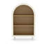 Petite bibliothèque arquée, armoire de rangement arquée, bibliothèque supérieure arquée moderne en bois avec 3 tablettes
