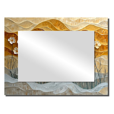 Desert Blossom Of Cornflowers I - Floral Decorative Mirror Wall Art - Printed On Metal