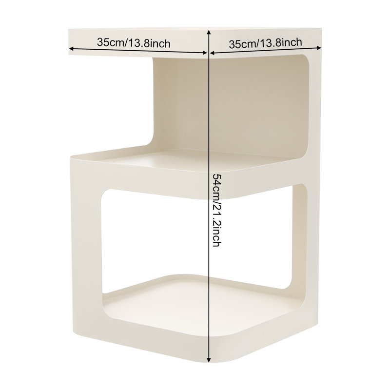 Modern Nightstand Side Table End Table, White
