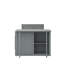 Lit plateforme simple en bois multifonctionnel avec bureau et tablette de rangement au bout du lit, lit gigogne intégré et 3 tiroirs-526349827