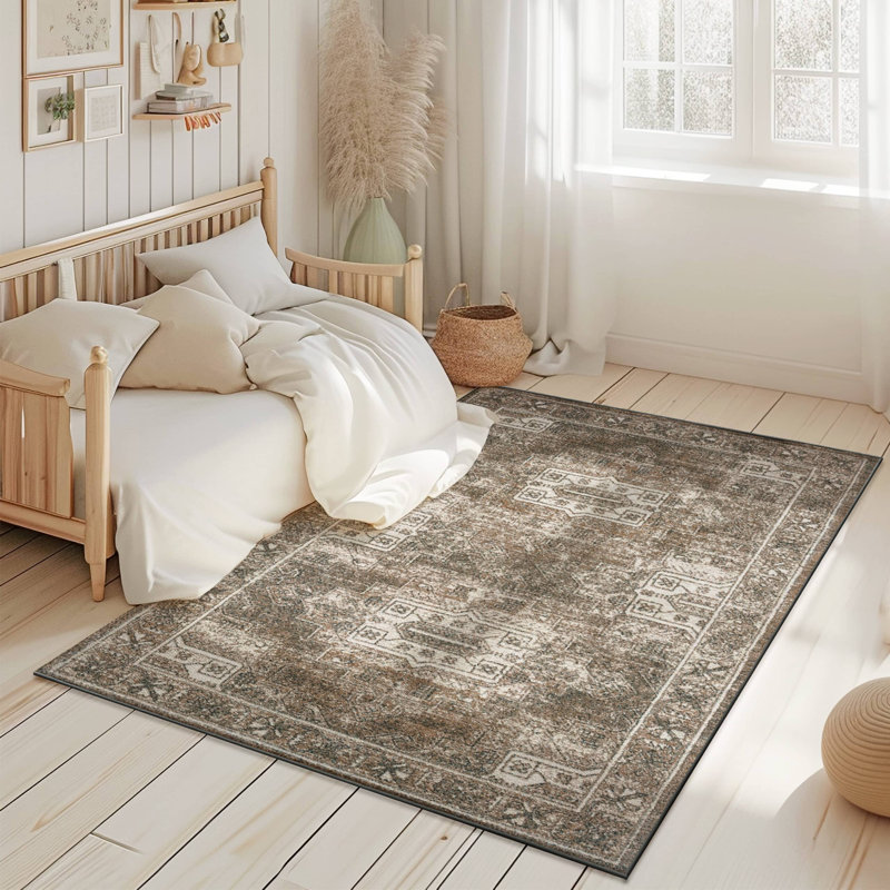 Tapis de style bohème rétro 9 pi x 12 pi, Rectangle 9 pi 2 po x 12 pi 6 po