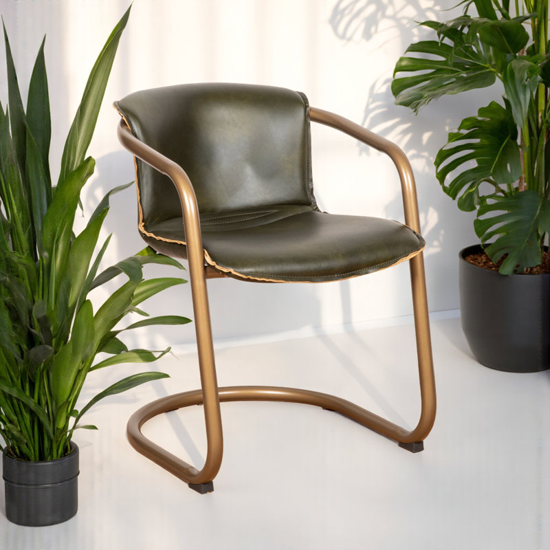 Chiavari Leather Dining Chair In Emerald Green 