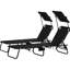 Chaises de plage avec baldaquin et fonction inclinable - pliable, structure en acier, poche latérale noire pour patio, piscine, cour pliable au bord de la piscine, poche, parasol pour l'extérieur, plage, cour, patio