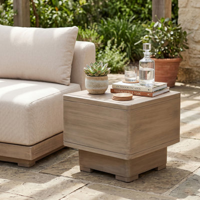 Table de bout d'extérieur en bois d'acacia naturel Stanmore