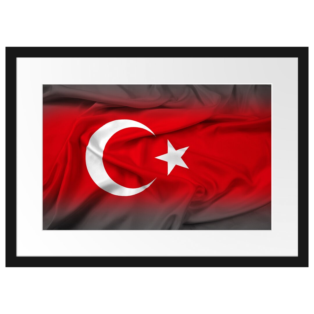 Gerahmtes Poster Flagge der Türkei