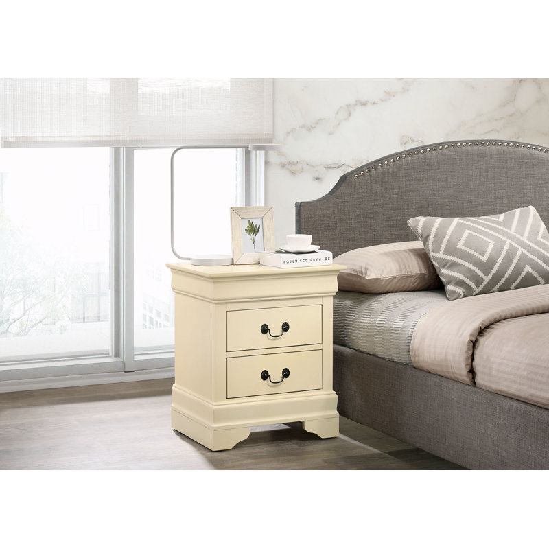 Table de chevet 2 tiroirs Jeffreys, Beige
