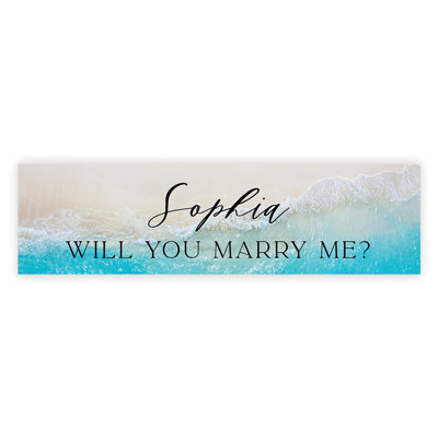 Bannière personnalisée «Will You Marry Me», thème plage | Propositions et idées de décoration pour la Saint-Valentin, paquet de 1