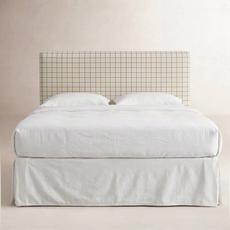 Eisley Upholstered Panel Headboard, California King, Painted Atomic Checkered