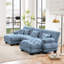 Canapé 3 places à assise profonde en forme de U avec 2 repose-pieds-1631571315