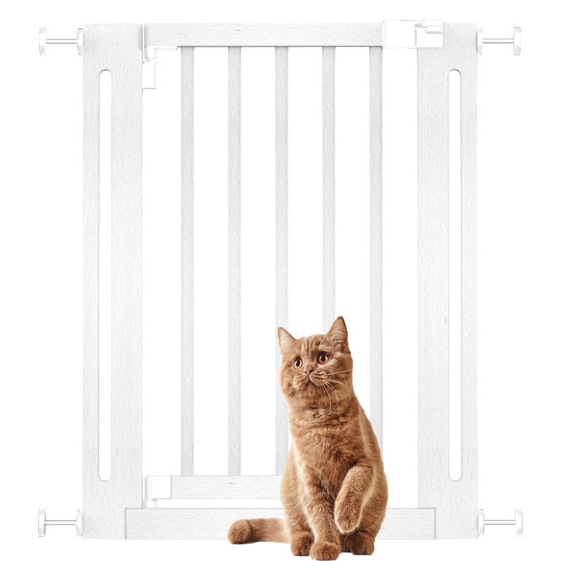 Wood Pressure Mounted Pet Gate, White, 63cm - 71cm