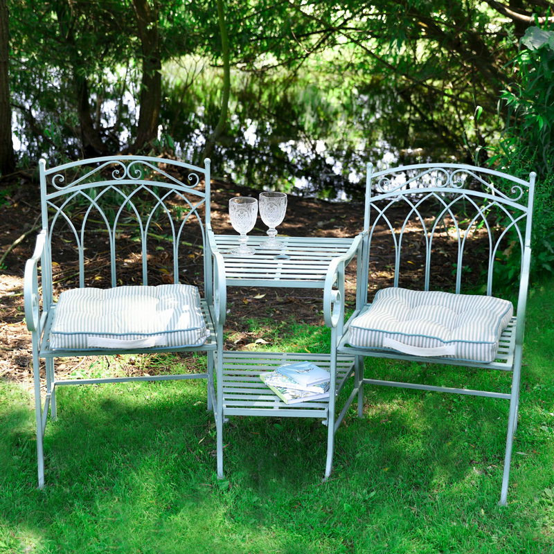 Damorian Metal Outdoor Bench, Green