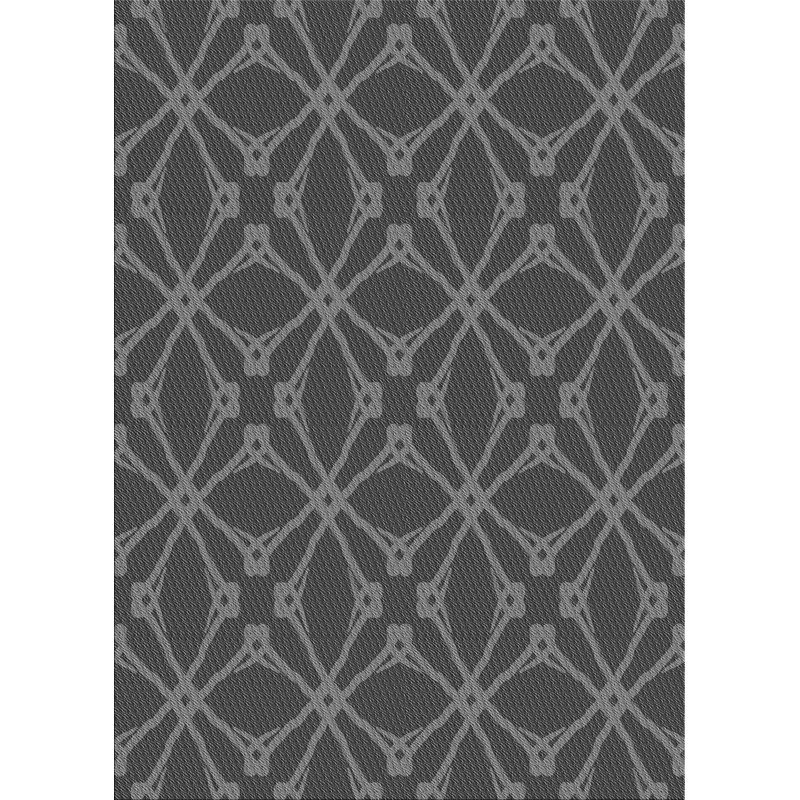 Gris géométrique/Tapis décoratif blanc Riedel, Rectangle 2 pi x 4 pi