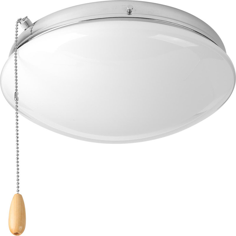 Ventilateur de plafond universel 2 lumières, Chrome poli