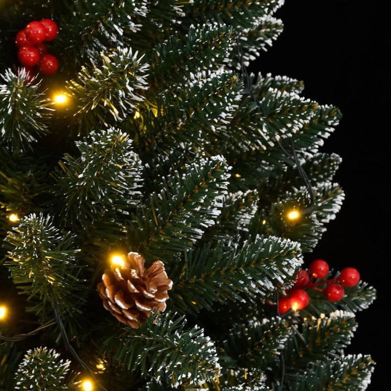 Arbre de Noël artificiel avec arbre de Noël en PVC vert, 70,9 po x 39 po, Illuminée