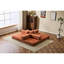 Orange, futon, lit de sol convertible à compression, dossier coussiné, accoudoirs, tissu chenille, canapé à besoins variés, support dorsal, petits espaces-569257049