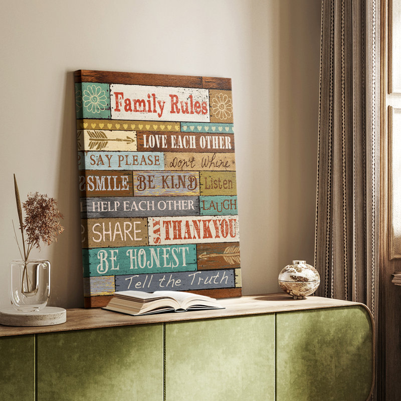 Family Rules - Cavas Gallery sur mesure, 60" H x 40" W