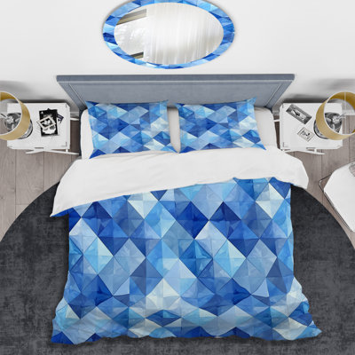 Blue Modern Rhombus II - Ensemble de housse de couette moderne