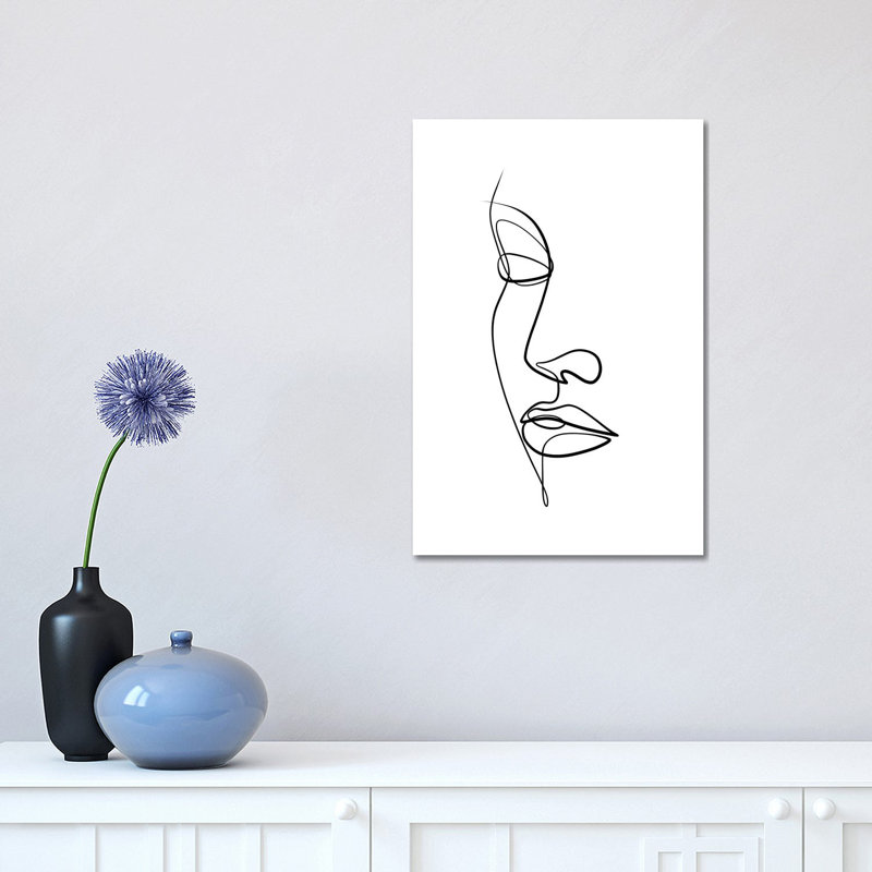 Femme Face II by Dane Khy - Print on Canvas, Wrapped Canvas, 30.48 cm H x 45.72 cm W