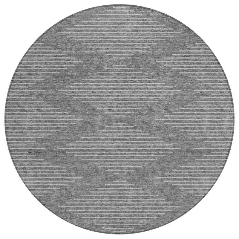 Tapis gris anthracite lavable intérieur / extérieur Velina , 8 pi x 8 pi