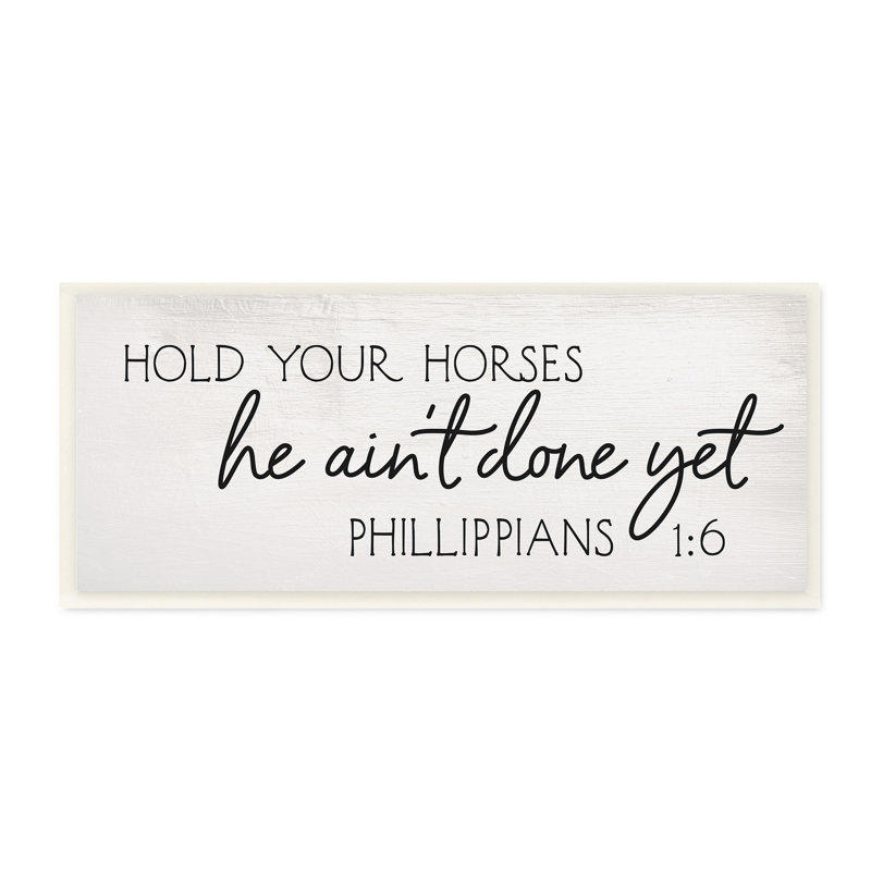 «Hold Your Horses Philippians» 1: 6, interprétation noire, estampe numérique de Daphne Polselli, H 7 po x l 17 po x P 1,5 po