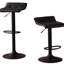De 2 tabourets de bar en cuir reconstitué noir - réglables et pivotants pour des espaces de vie confortables